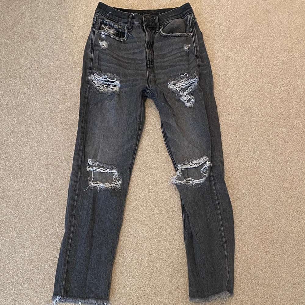 aeo highrise wide leg jeans
